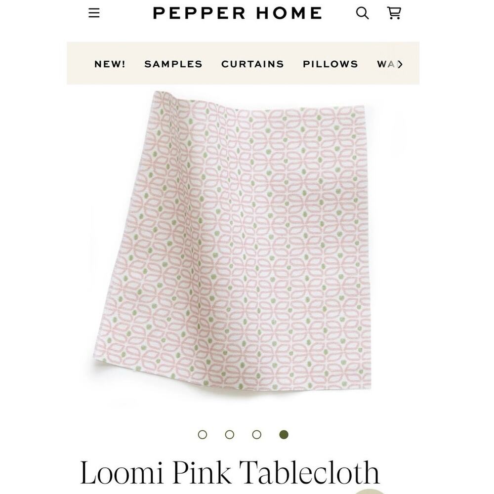 Pepper Home Loomi Pink Tablecloth 60x90